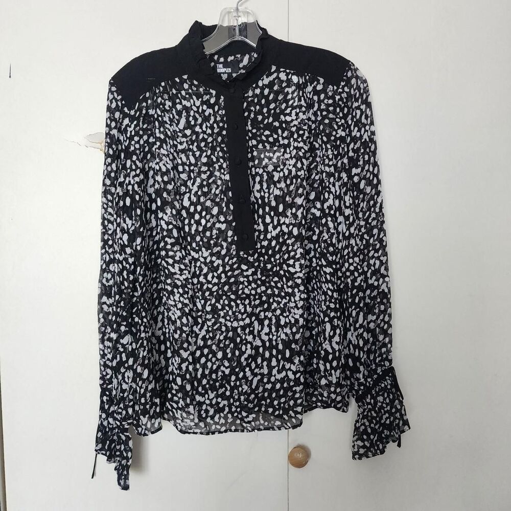The kooples Women's grunge leapord chiffon Blouse Small